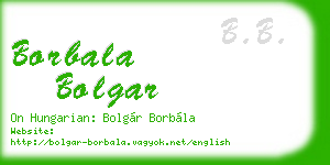 borbala bolgar business card